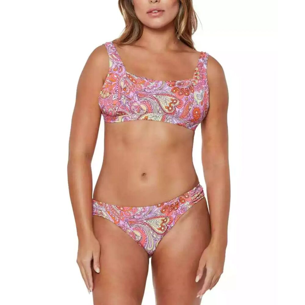Jessica Simpson Womens Orange Flower Child Bikini (2pcs), L, NWT